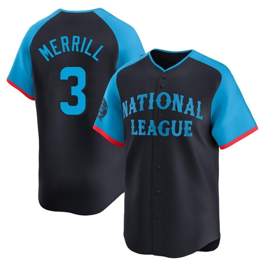 MATTH S.Diego Padres #3 Jackson Merrill Player National League Navy All-Star Game Limited Stitched Jerseys
