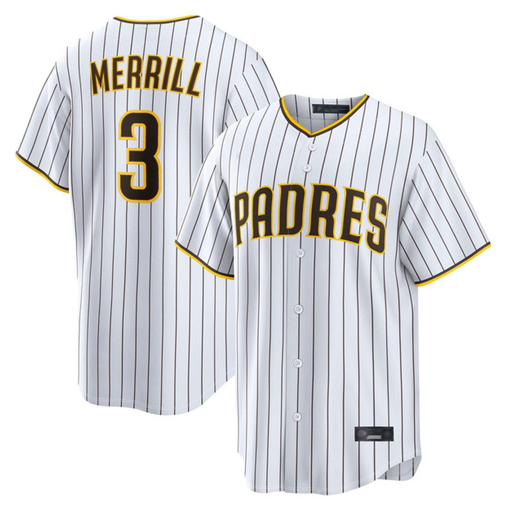 MATTH S.Diego Padres #3 Jackson Merrill Player White Cooperstown Collection Home Game Stitched Jerseys