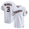 MATTH S.Diego Padres #3 Jackson Merrill Player White Cooperstown Collection Limited Home Stitched Jerseys