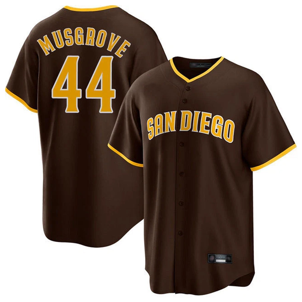 MATTH S.Diego Padres #44 Joe Musgrove Player Brown Home Game Stitched Jerseys