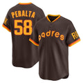 MATTH S.Diego Padres #58 Wandy Peralta Player Brown Home Cooperstown Collection Replica Game Stitched Jerseys