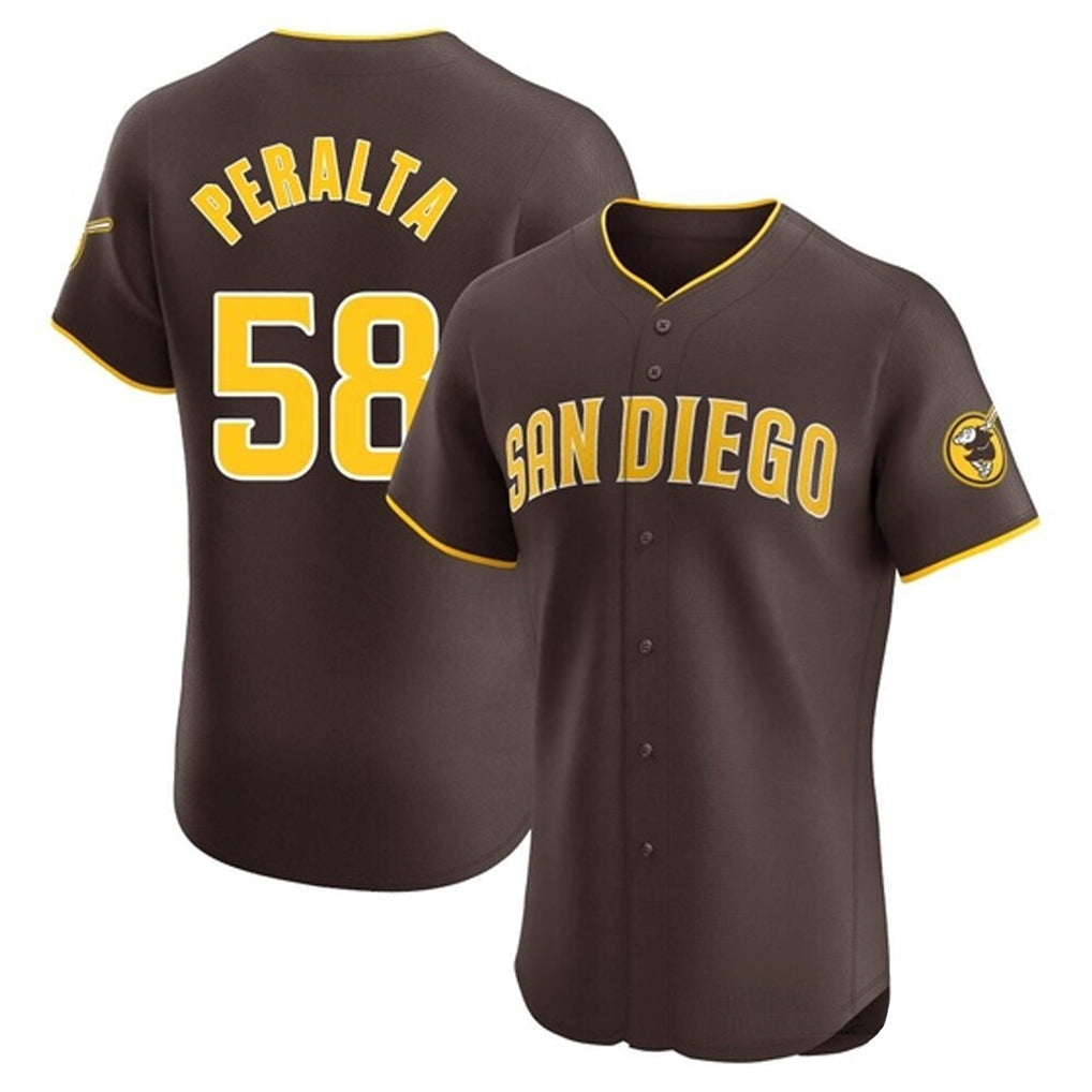 MATTH S.Diego Padres #58 Wandy Peralta Player Brown Home Limited Elite Stitched Jerseys