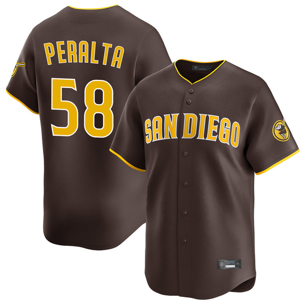 MATTH S.Diego Padres #58 Wandy Peralta Player Brown Home Limited Stitched Jerseys