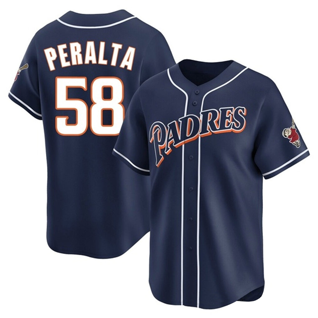MATTH S.Diego Padres #58 Wandy Peralta Player Navy Cooperstown Collection Limited Home Stitched Jerseys