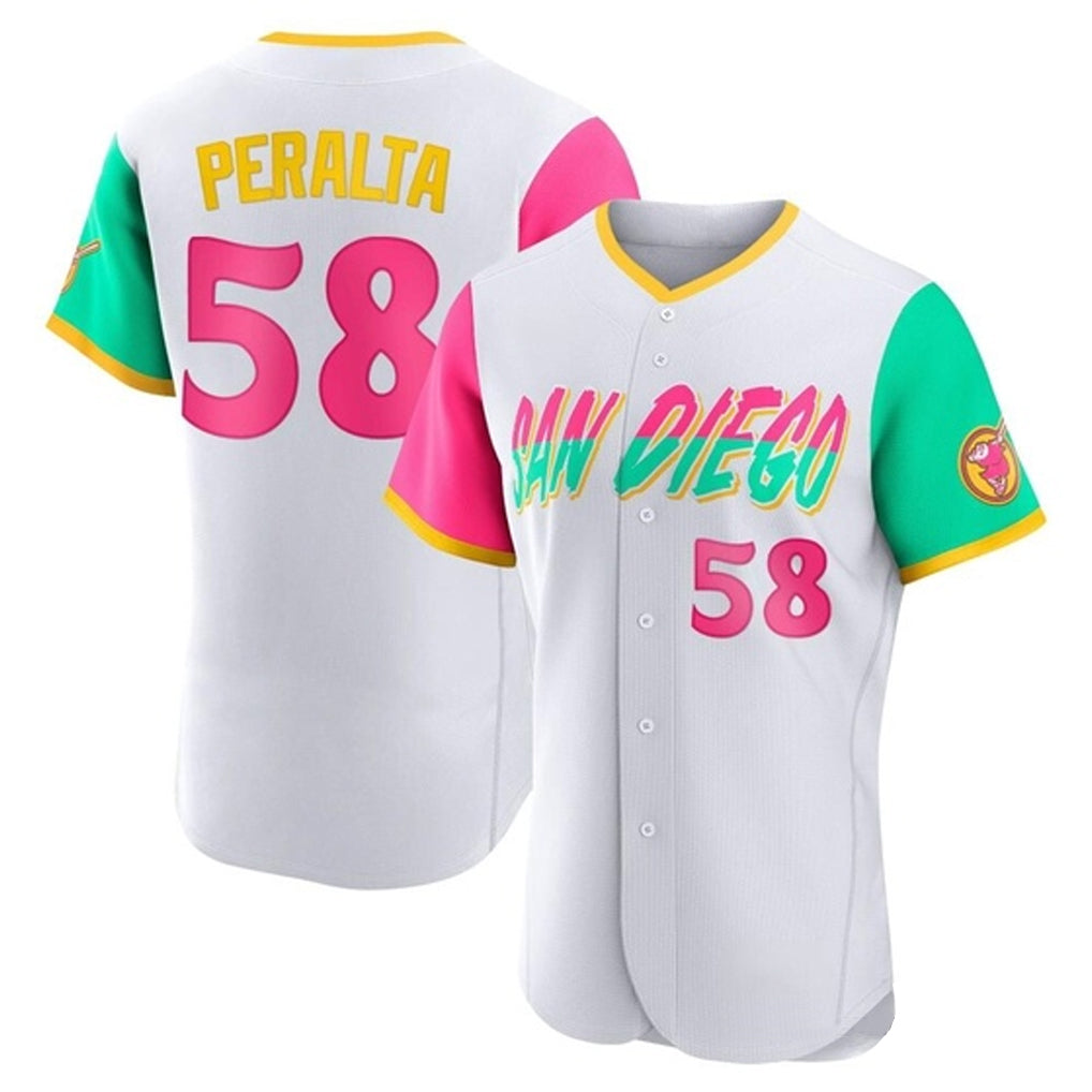 MATTH S.Diego Padres #58 Wandy Peralta Player White City Connect Home Limited Elite Stitched Jerseys