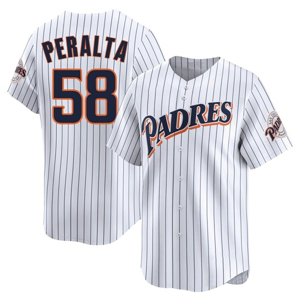 MATTH S.Diego Padres #58 Wandy Peralta Player White Cooperstown Collection Limited Home Stitched Jerseys