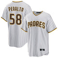 MATTH S.Diego Padres #58 Wandy Peralta Player White Home Game Stitched Jerseys