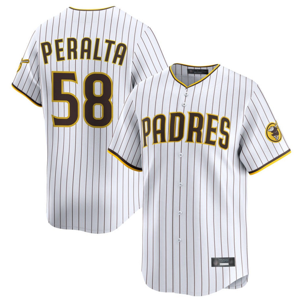 MATTH S.Diego Padres #58 Wandy Peralta Player White Limited Home Stitched Jerseys