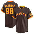 MATTH S.Diego Padres #98 Randy Vasquez Player Brown Home Cooperstown Collection Replica Game Stitched Jerseys