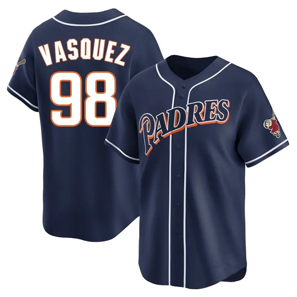 MATTH S.Diego Padres #98 Randy Vasquez Player Navy Cooperstown Collection Limited Home Stitched Jerseys