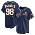 MATTH S.Diego Padres #98 Randy Vasquez Player Navy Cooperstown Collection Limited Home Stitched Jerseys