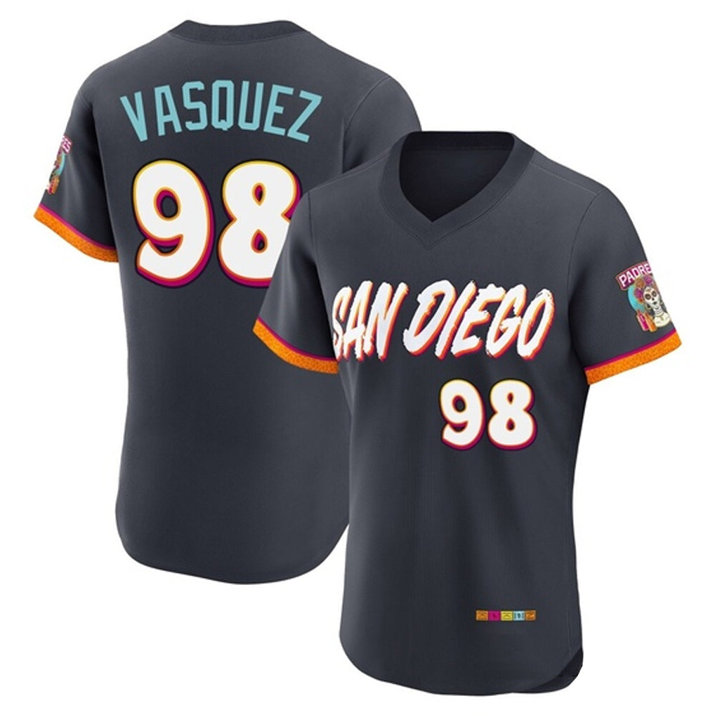MATTH S.Diego Padres #98 Randy Vasquez Player Obsidian 2026 City Connect Home Limited Elite T-shirt Stitched Jerseys