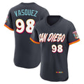 MATTH S.Diego Padres #98 Randy Vasquez Player Obsidian 2026 City Connect Home Limited Elite T-shirt Stitched Jerseys