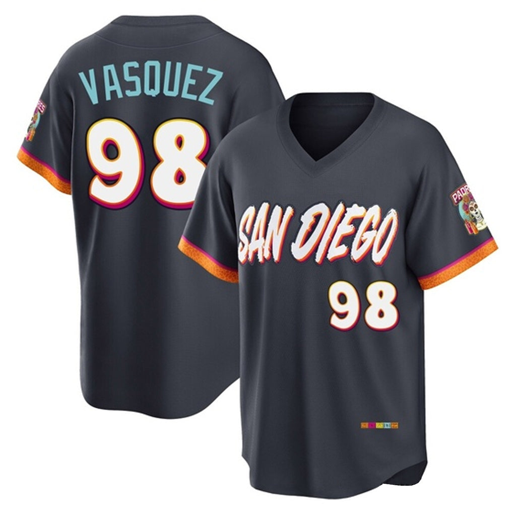 MATTH S.Diego Padres #98 Randy Vasquez Player Obsidian 2026 City Connect Home Limited T-shirt Stitched Jerseys