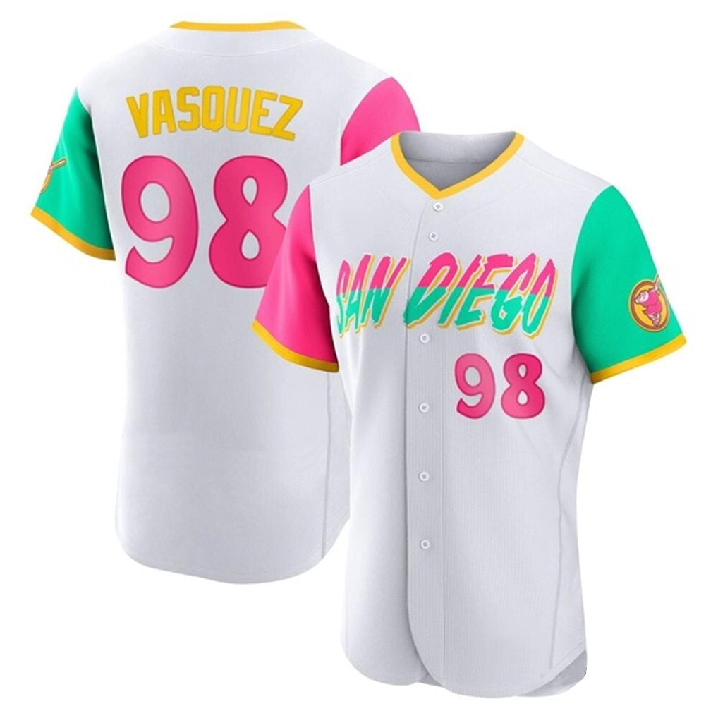 MATTH S.Diego Padres #98 Randy Vasquez Player White City Connect Home Limited Elite Stitched Jerseys