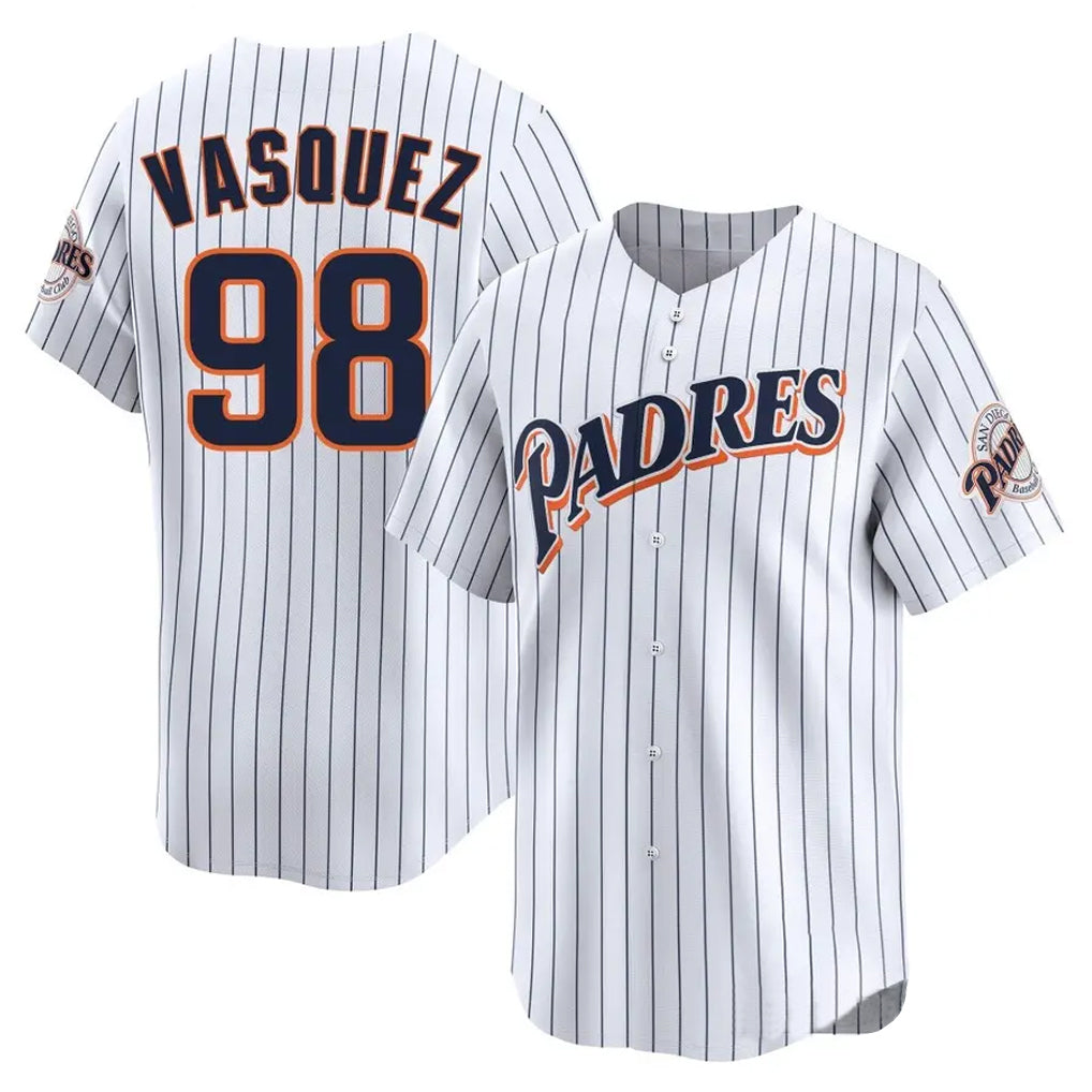 MATTH S.Diego Padres #98 Randy Vasquez Player White Cooperstown Collection Limited Home Stitched Jerseys