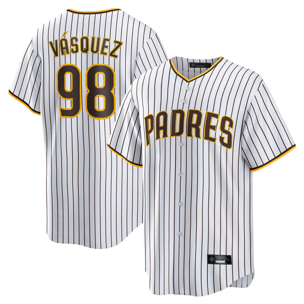 MATTH S.Diego Padres #98 Randy Vasquez Player White Home Game Stitched Jerseys