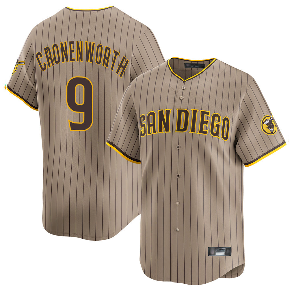 MATTH S.Diego Padres #9 Jake Cronenworth Player Khaki Home Limited Stitched Jerseys