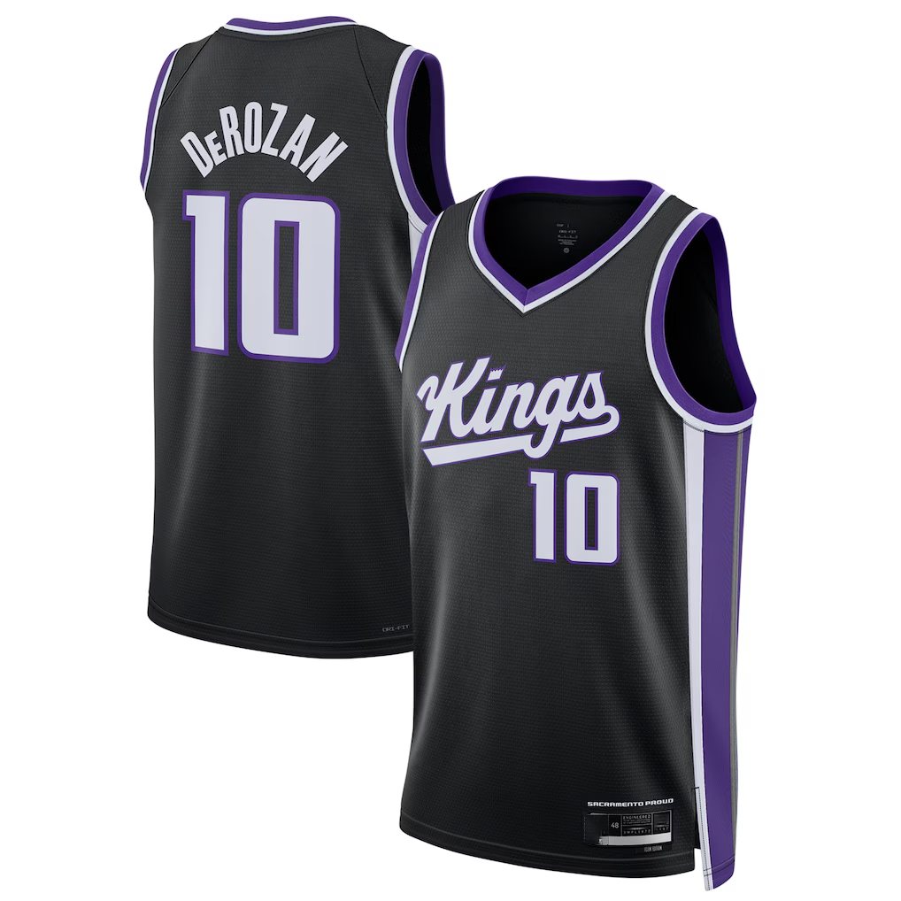 MATTH S.Kings #10 DeMar DeRozan Black Swingman Player Jerseys - Icon Edition