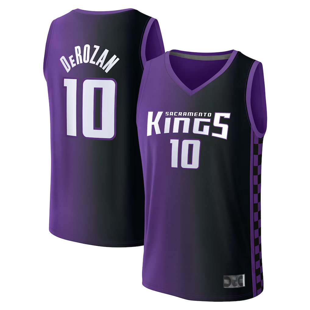 MATTH S.Kings #10 DeMar DeRozan Fanatics Purple Fast Break Replica Jerseys - Statement Edition