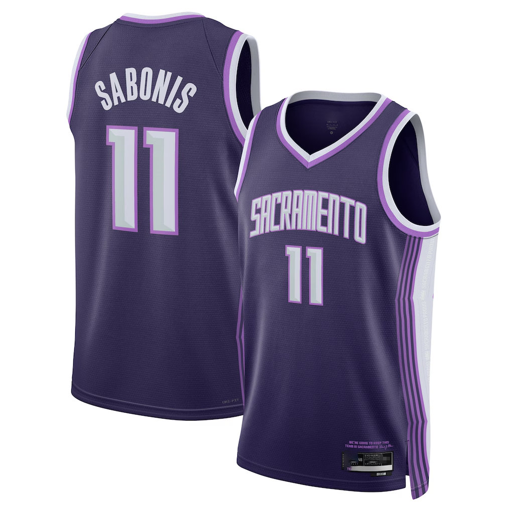 MATTH S.Kings #11 Domantas Sabonis Purple 2025-2026 Swingman Jerseys - City Edition