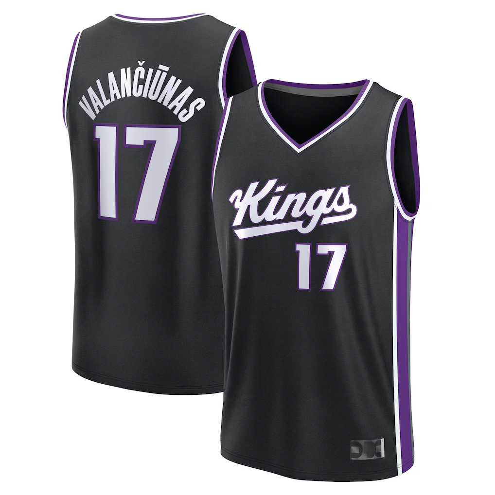 MATTH S.Kings #17 Jonas Valan?i¨±nas Fanatics Black Fast Break Replica Jerseys - Icon Edition