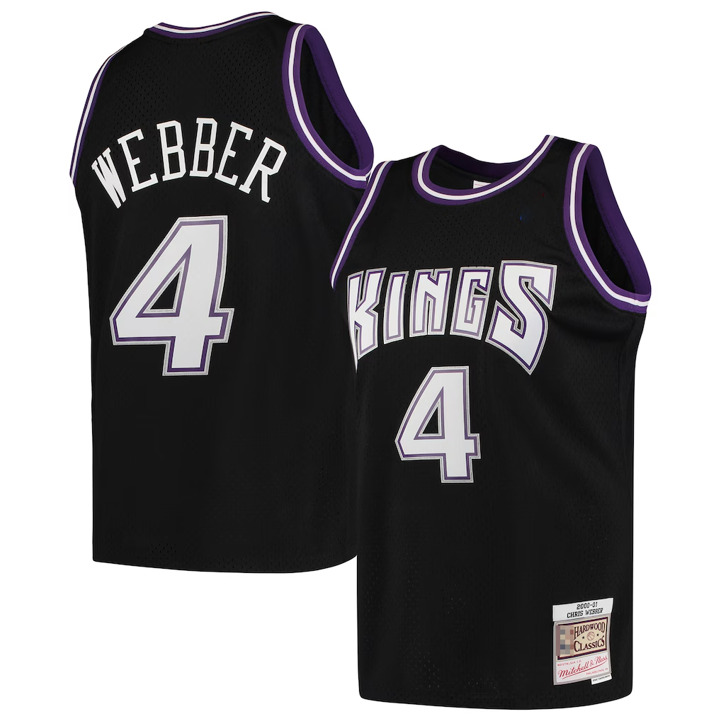 MATTH S.Kings #4 Chris Webber Mitchell & Ness Black 2000-2001 Hardwood Classics Swingman Jerseys