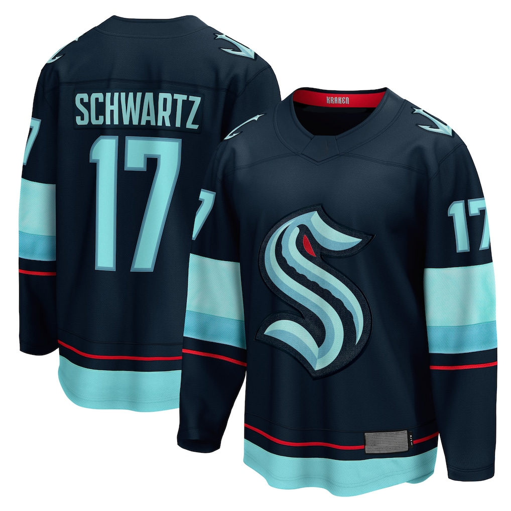 MATTH S.Kraken #17 Jaden Schwartz Navy Home Breakaway Player Jerseys