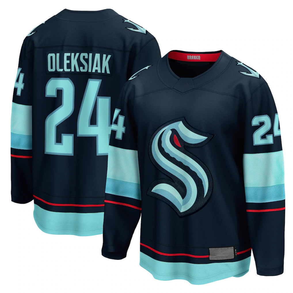 MATTH S.Kraken #24 Jamie Oleksiak Deep Sea Blue Home Breakaway Player Jerseys