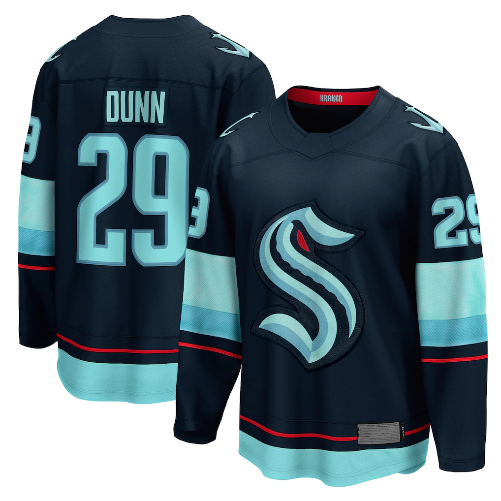 MATTH S.Kraken #29 Vince Dunn Deep Sea Blue Home Breakaway Player Jerseys