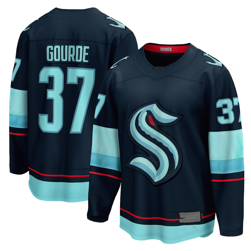 MATTH S.Kraken #37 Yanni Gourde Deep Sea Blue Home Breakaway Player Jerseys