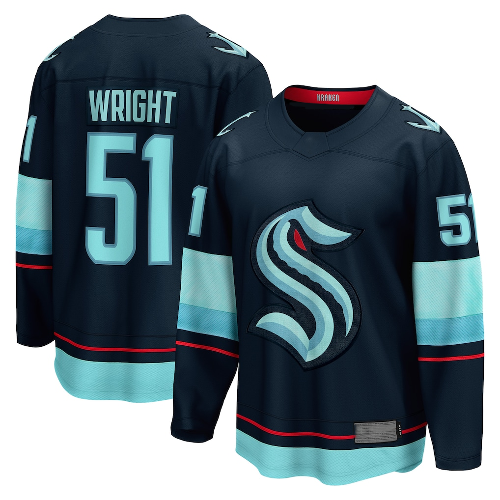 MATTH S.Kraken #51 Shane Wright Deep Sea Blue Home Breakaway Player Jerseys