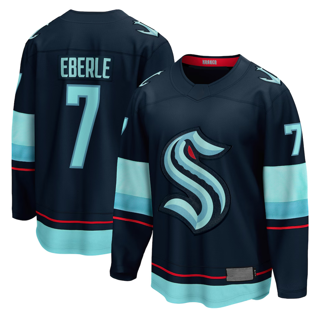 MATTH S.Kraken #7 Jordan Eberle Navy Home Breakaway Player Jerseys