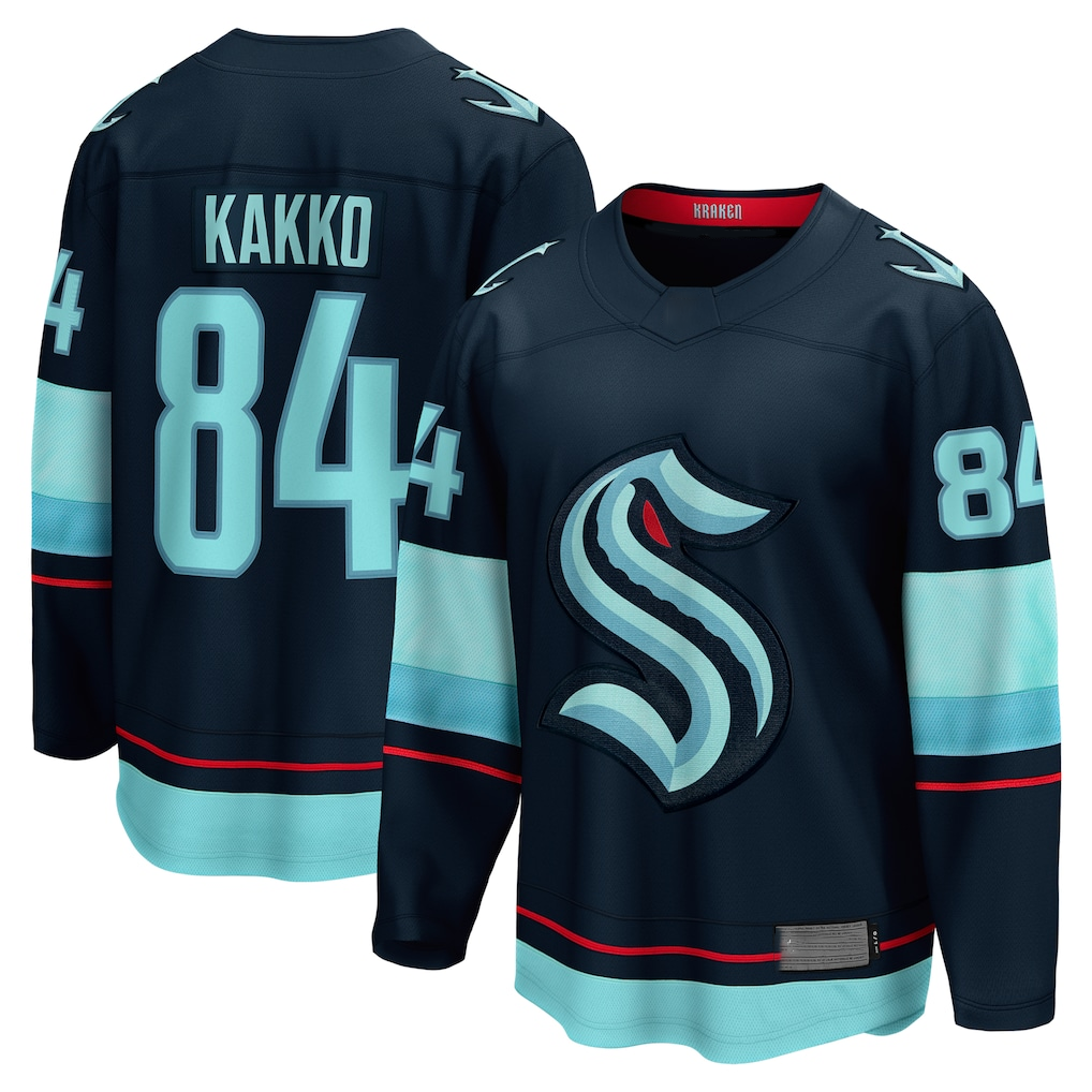 MATTH S.Kraken #84 Kaapo Kakko Deep Sea Blue Home Breakaway Player Jerseys