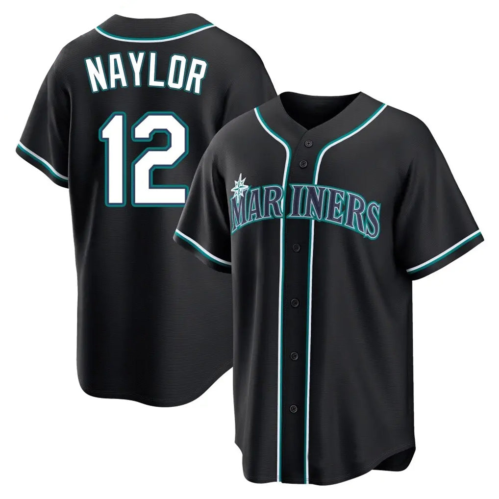 MATTH S.Mariners #12 Josh Naylor Player Black Fashion Home Limited Stitched Jerseys