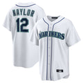 MATTH S.Mariners #12 Josh Naylor Player White Home Game Stitched Jerseys