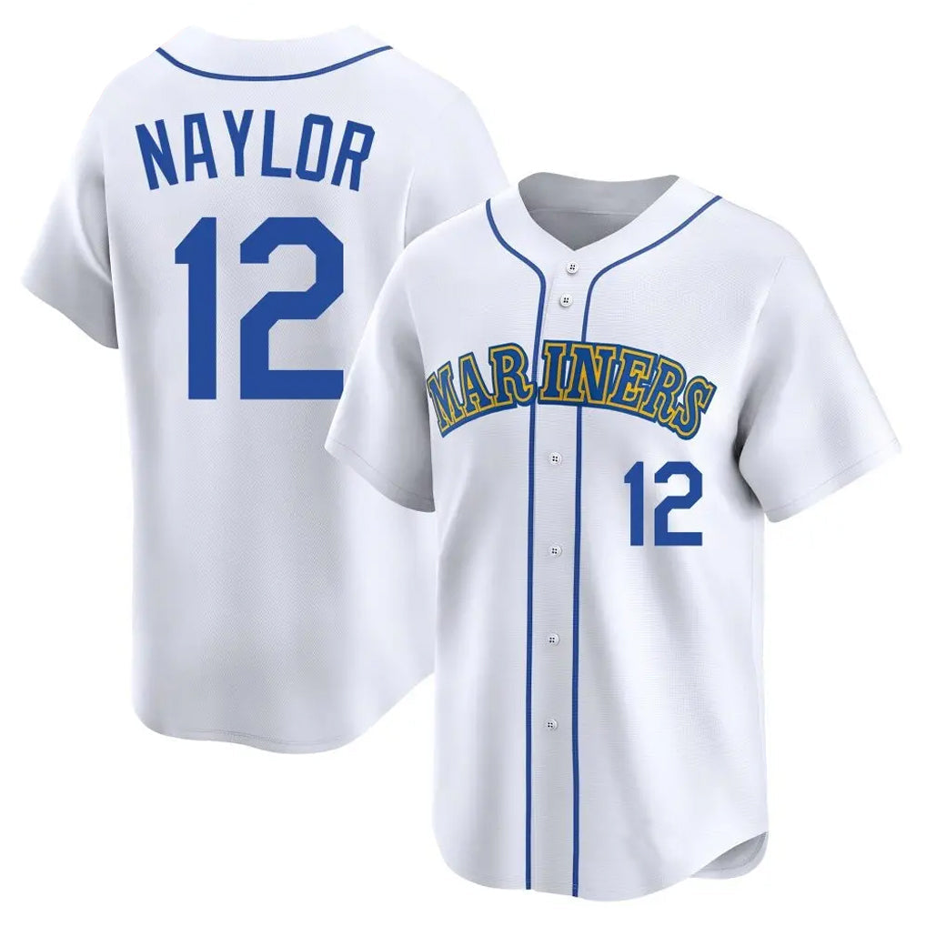 MATTH S.Mariners #12 Josh Naylor Player White Pitch Fashion Game Stitched Jerseys