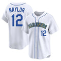 MATTH S.Mariners #12 Josh Naylor Player White Pitch Fashion Game Stitched Jerseys