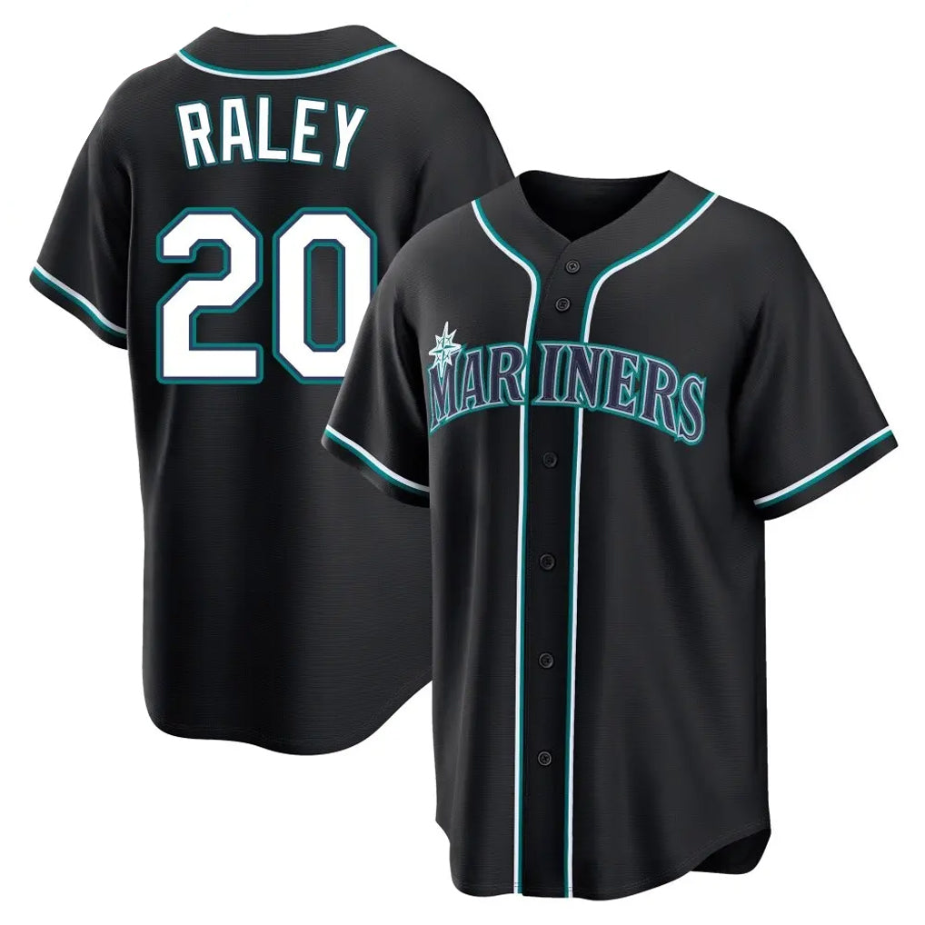 MATTH S.Mariners #20 Luke Raley Player Black Fashion Home Limited Stitched Jerseys