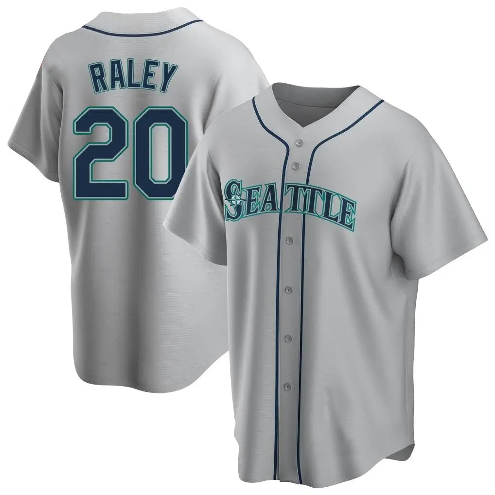 MATTH S.Mariners #20 Luke Raley Player Gray Home Game Stitched Jerseys