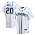 MATTH S.Mariners #20 Luke Raley Player White Home Game Stitched Jerseys