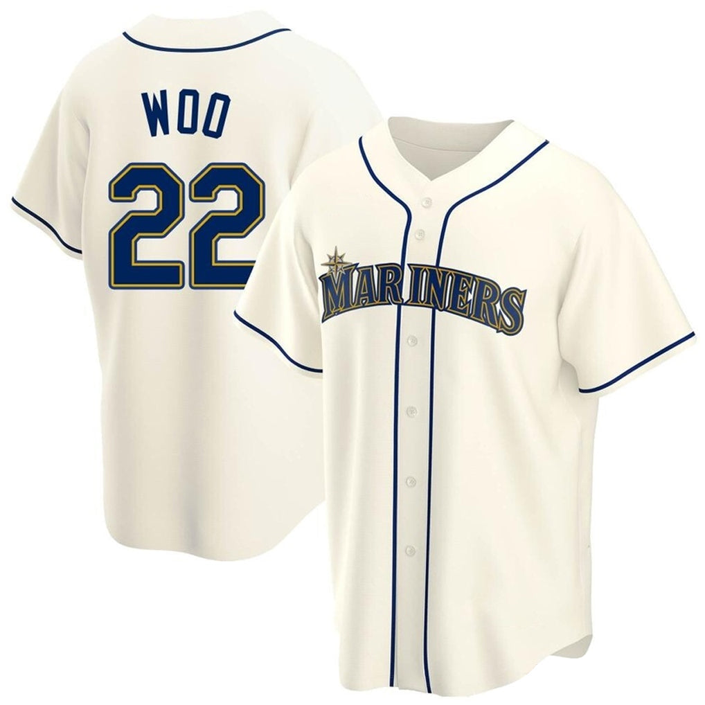 MATTH S.Mariners #22 Bryan Woo Player Cream Home Game Stitched Jerseys