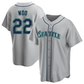 MATTH S.Mariners #22 Bryan Woo Player Gray Home Game Stitched Jerseys