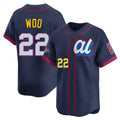 MATTH S.Mariners #22 Bryan Woo Player Navy American League All-Star Edition Limited Stitched Jerseys