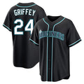 MATTH S.Mariners #24 Ken Griffey Jr Player Black Fashion Home Limited Stitched Jerseys