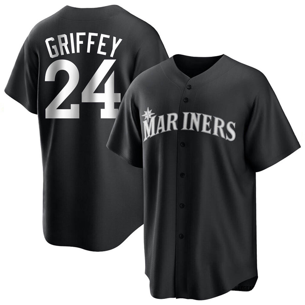 MATTH S.Mariners #24 Ken Griffey Jr Player Black Home Limited Stitched Jerseys