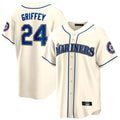 MATTH S.Mariners #24 Ken Griffey Jr Player Cream Cooperstown Home Limited Stitched Jerseys