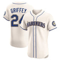 MATTH S.Mariners #24 Ken Griffey Jr Player Cream Home Limited Elite Stitched Jerseys
