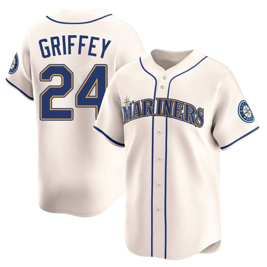 MATTH S.Mariners #24 Ken Griffey Jr Player Cream Home Limited Stitched Jerseys