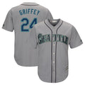 MATTH S.Mariners #24 Ken Griffey Jr Player Gray Cool Base Home Game Stitched Jerseys